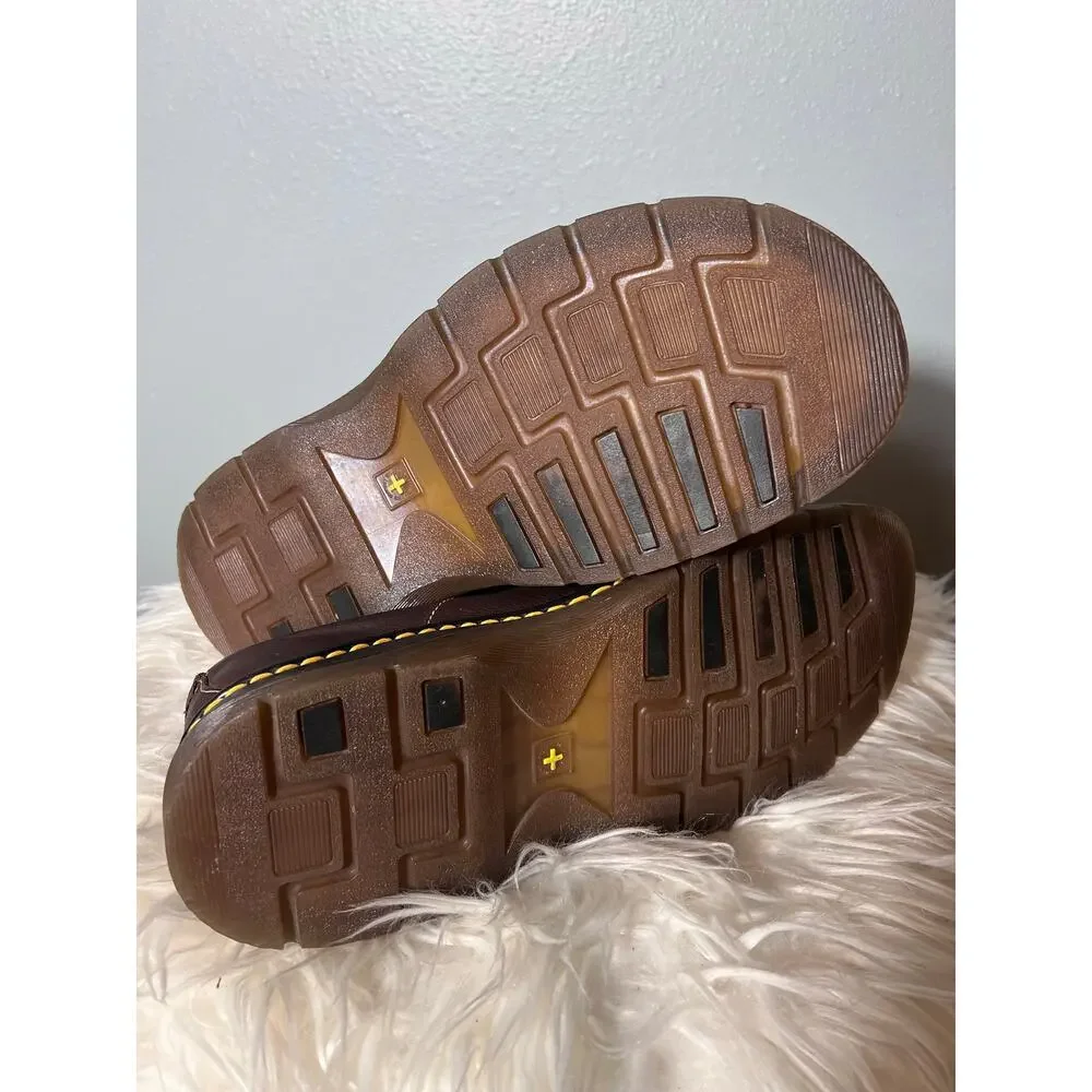 Doc Dr Martens Pebbled Leather Slip-on Loafers Men's Size 11 M Brown Style 11233